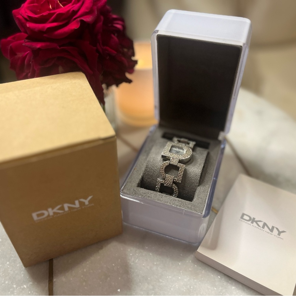 DKNY Sparkling Silver Chain Bracelet Watch